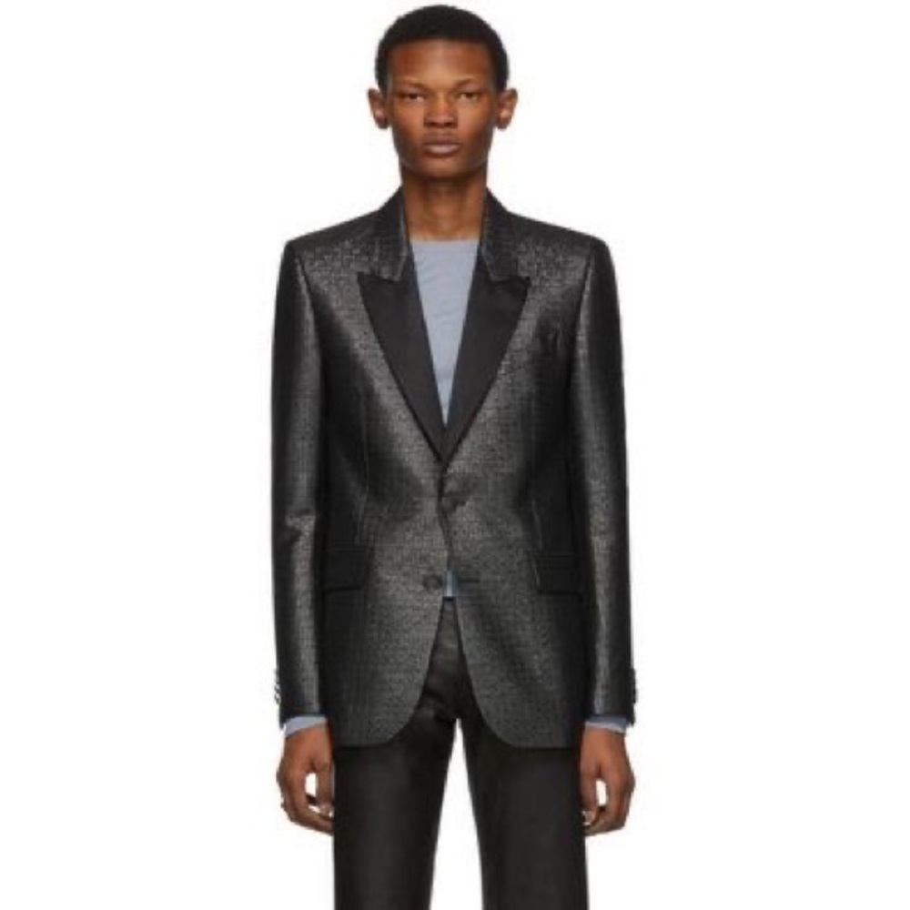 BNWT Givenchy Black & Silver Logo Pattern Evening Jacket